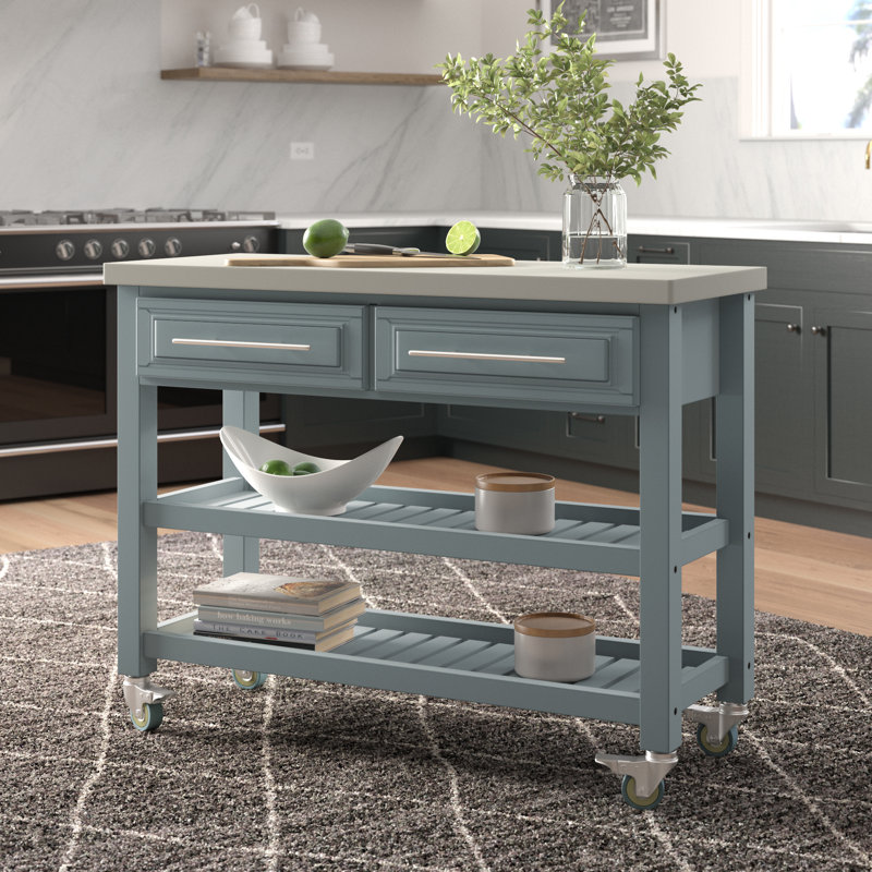 Ebern Designs London 3 Tier Kitchen Cart with Stainless Steel Top
